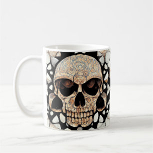 Tribal Decorative Ornament   Mayan Skull Art Kaffeetasse