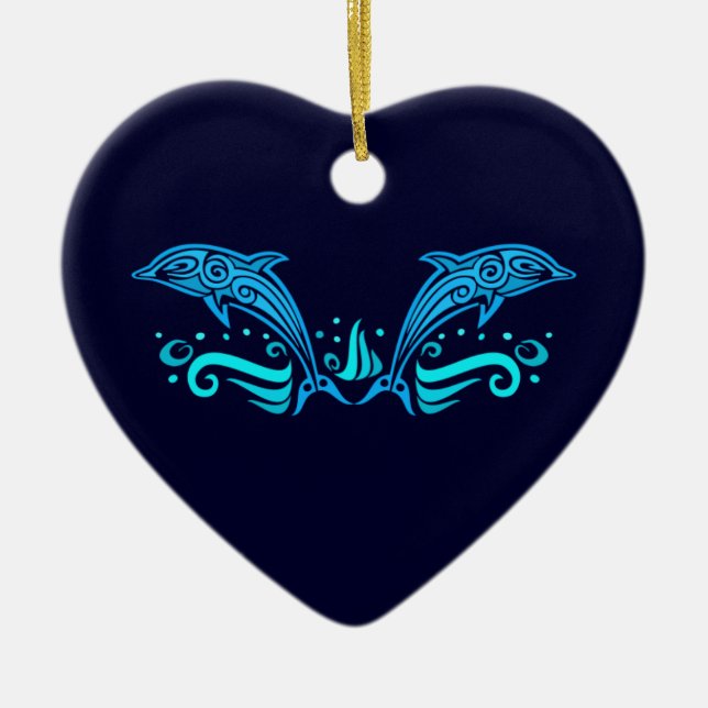 Tribal-Delphine-Ornament Keramikornament (Vorne)