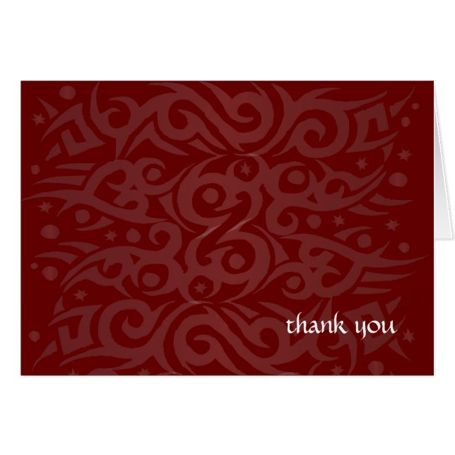 TRIBAL DESIGN Bar Bat Mitzvah Dankeschön Karte (Vorderseite (Horizontal))