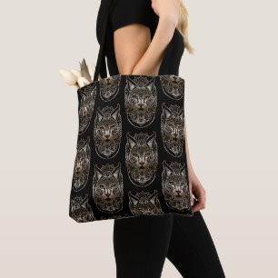 Tribal Design Gold Lynx Tasche