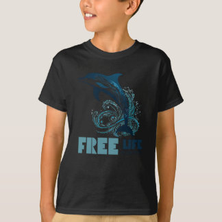 Tribal Dolphin Free Life T-Shirt