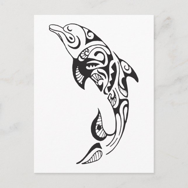 Tribal Dolphin Postkarte (Vorderseite)