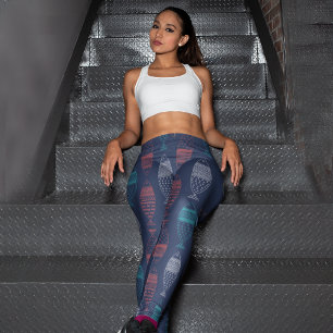 Tribal Doodle Fische Capri Leggings