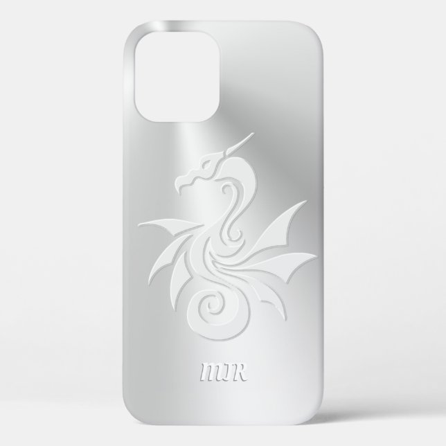 Tribal Dragon Logo, Ihre Monogramm-Initialen Case-Mate iPhone Hülle (Rückseite)