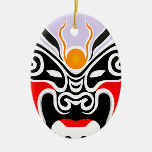 Tribal Dragon Mask Keramik Ornament