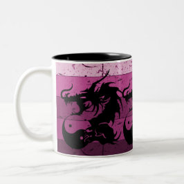 Tribal Dragon Tattoo in Schwarz und Rosa Design Zweifarbige Tasse