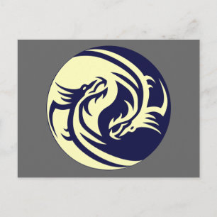 Tribal Dragons Yin Yang (anpassbar) Postkarte