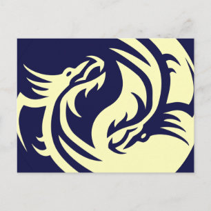 Tribal Dragons Yin Yang (anpassbar) Postkarte