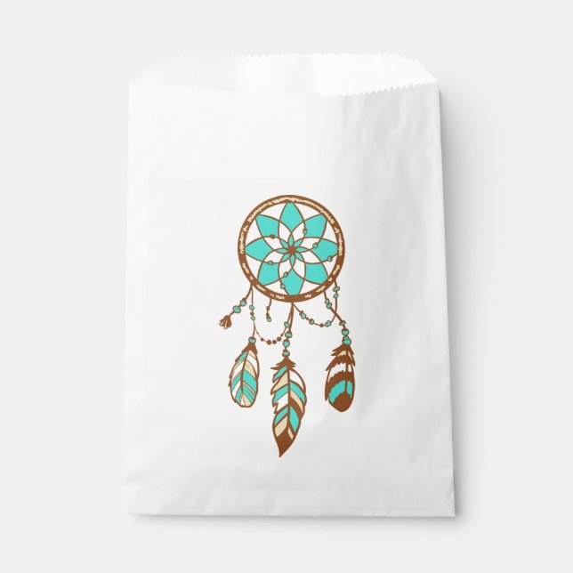 Tribal Dream Catcher Native American Boho Wedding Geschenktütchen (Vorderseite)