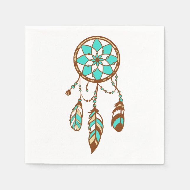 Tribal Dream Catcher Native American Wedding Party Serviette (Vorderseite)