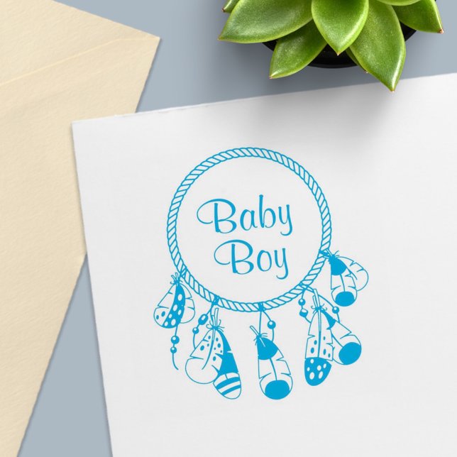 Tribal Dreamcatcher Boho Baby Boy Permastempel (Von Creator hochgeladen)