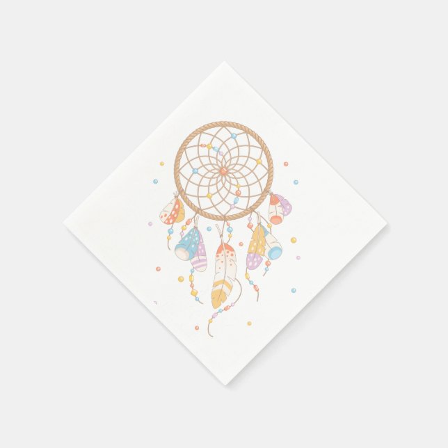 Tribal Dreamcatcher Boho Baby Serviette (Ecke)