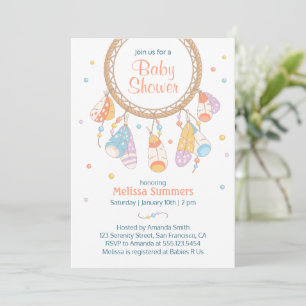 Tribal Dreamcatcher Boho Baby Shower Einladung