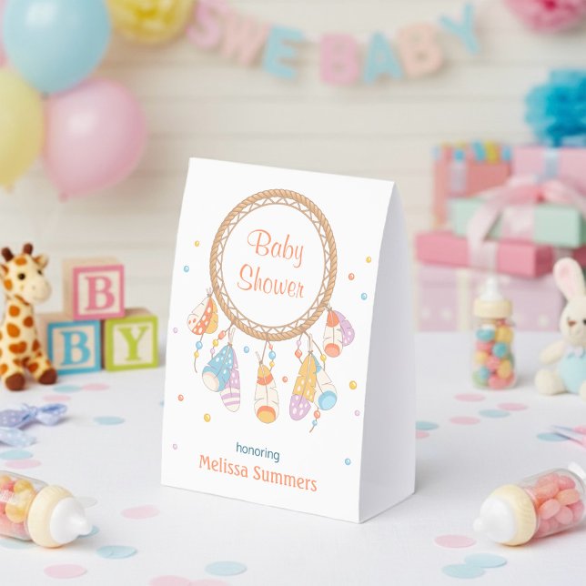 Tribal Dreamcatcher Boho Baby Shower Tischaufsteller (Von Creator hochgeladen)