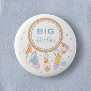 Tribal Dreamcatcher Boho Big Brother Button