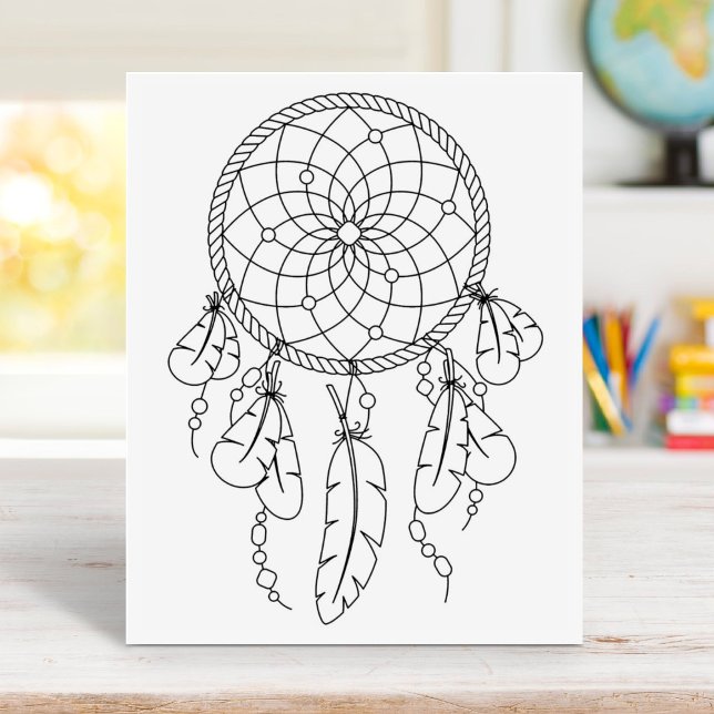Tribal Dreamcatcher Boho Coloring Page Gummistempel (Von Creator hochgeladen)