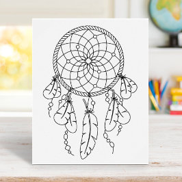 Tribal Dreamcatcher Boho Coloring Page Poster