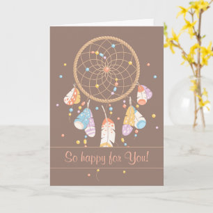 Tribal Dreamcatcher Boho mit Baby Brown 2 Karte