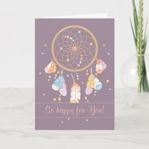 Tribal Dreamcatcher Boho mit Baby Lila 2 Karte