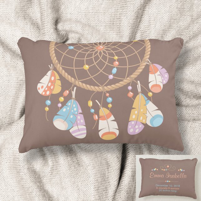Tribal Dreamcatcher Neuer Baby Name Birth Keepake Dekokissen (Von Creator hochgeladen)