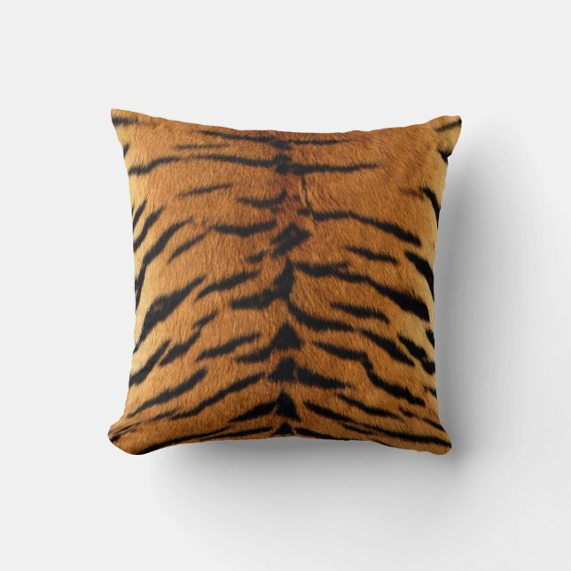 Tribal Dschungeltierpelz Tiger Print Kissen (Vorderseite)