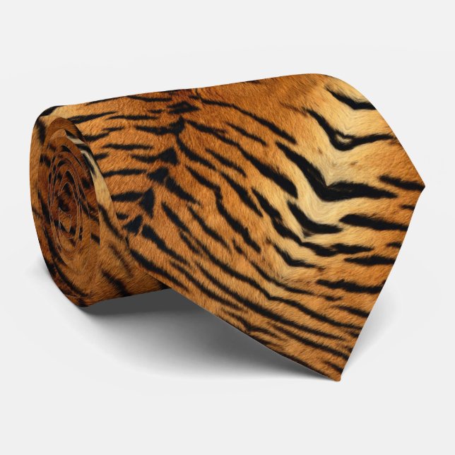 Tribal Dschungeltierpelz Tiger Print Krawatte (Gerollt)