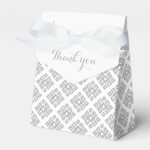 Tribal eckig grau Dankeschön Geschenkboxen Geschenkschachtel