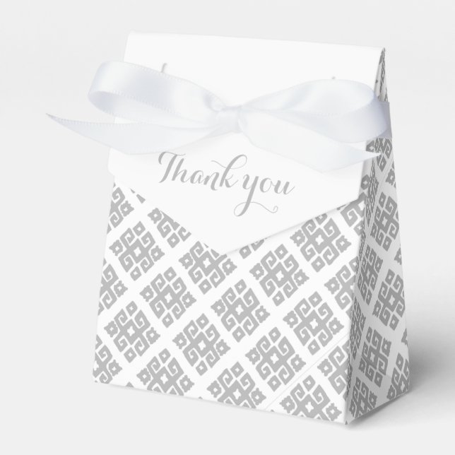 Tribal eckig grau Dankeschön Geschenkboxen Geschenkschachtel (Vorderseite)