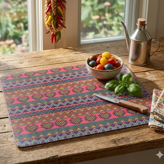 Tribal Edge Glass Cutting Board - Boho Bold Schneidebrett (Von Creator hochgeladen)