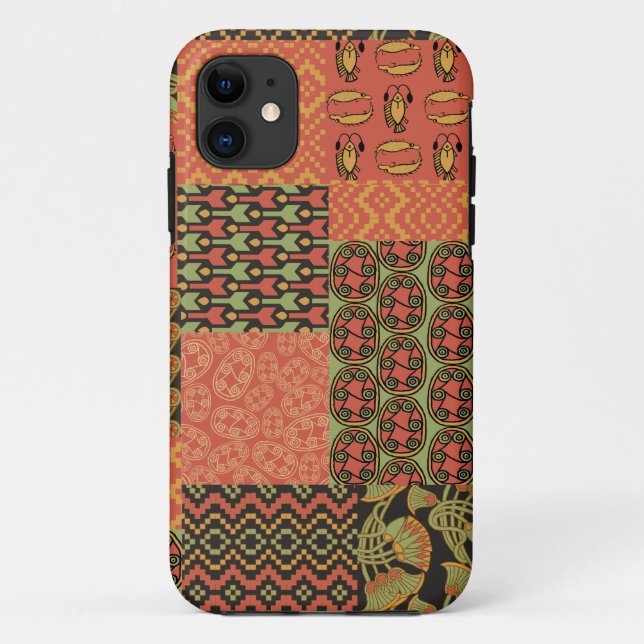 Tribal égyptien Faux Patchwork iPhone 5/5s Coque (Dos)