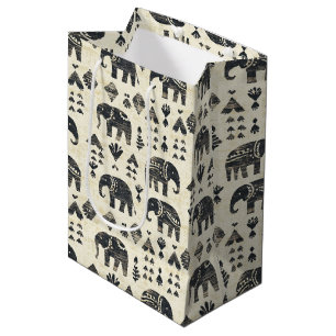 Tribal-Elefanten-Boho-Muster (1) Mittlere Geschenktüte