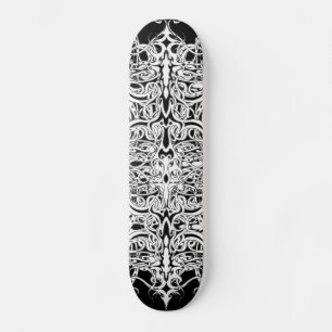 Tribal Empire Tattoo Black and White Skateboard
