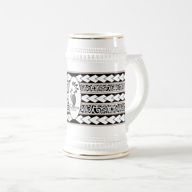 Tribal Ethnic Band Braun Bierglas (VorderseiteRechts)