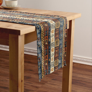 Tribal Ethnic Brown Gold & Green Mittelgroßer Tischläufer