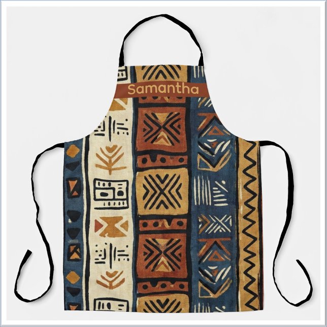 Tribal Ethnic Brown Gold & Green Schürze (Von Creator hochgeladen)