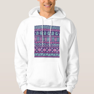 Tribal Ethnisch: Farbige nahtlose Muster. Hoodie