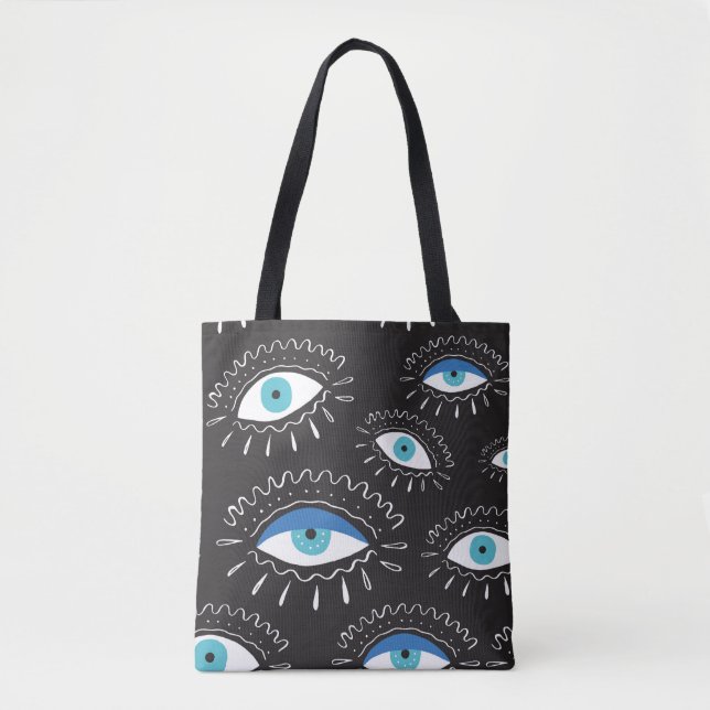 Tribal Eye Feathers Fashion Pattern Tasche (Vorderseite)