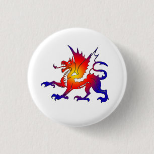 Tribal-Farben-Drachen-Pin Button