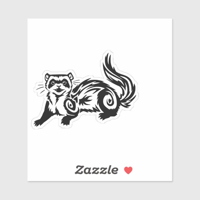 Tribal Ferret Tattoo Design Aufkleber (Blatt)