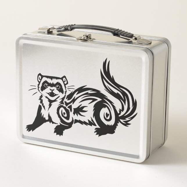 Tribal Ferret Tattoo Design Metall Brotdose (Vorderseite)