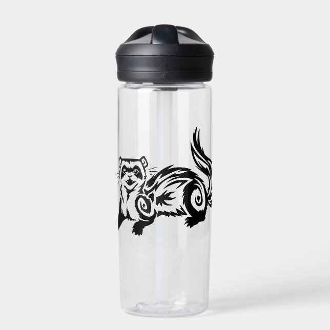 Tribal Ferret Tattoo Design Trinkflasche (Vorderseite)