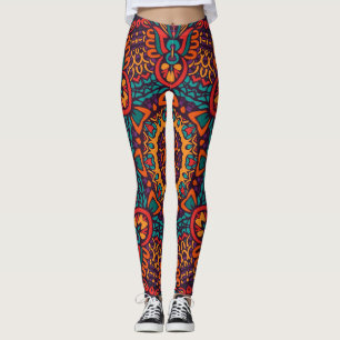 Tribal Festive: farbenfrohe ethnische Muster Leggings