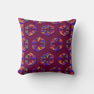 Tribal Fiery Honeycomb Kissen