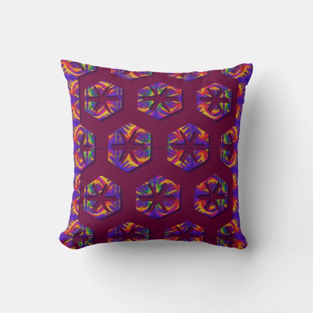 Tribal Fiery Honeycomb Kissen (Vorderseite)