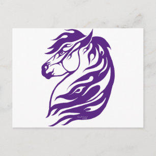 Tribal Fire Horse Lila Postkarte