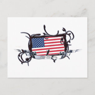Tribal Flag USA Postcard Postkarte