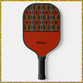 Tribal Flair Orange Muster Pickleball Paddle