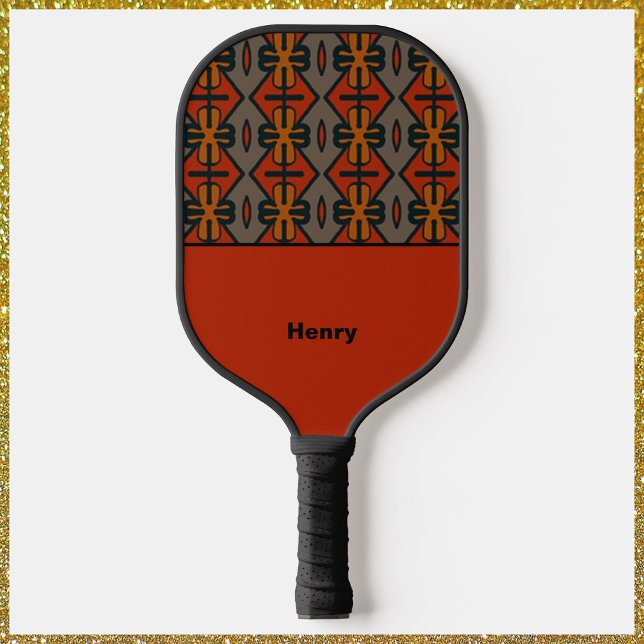 Tribal Flair Orange Muster Pickleball Paddle (Von Creator hochgeladen)