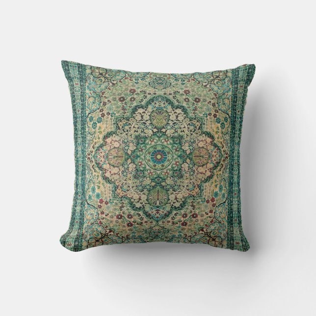 Tribal Floral Design Persischer Teppich Motiv Kissen (Vorderseite)