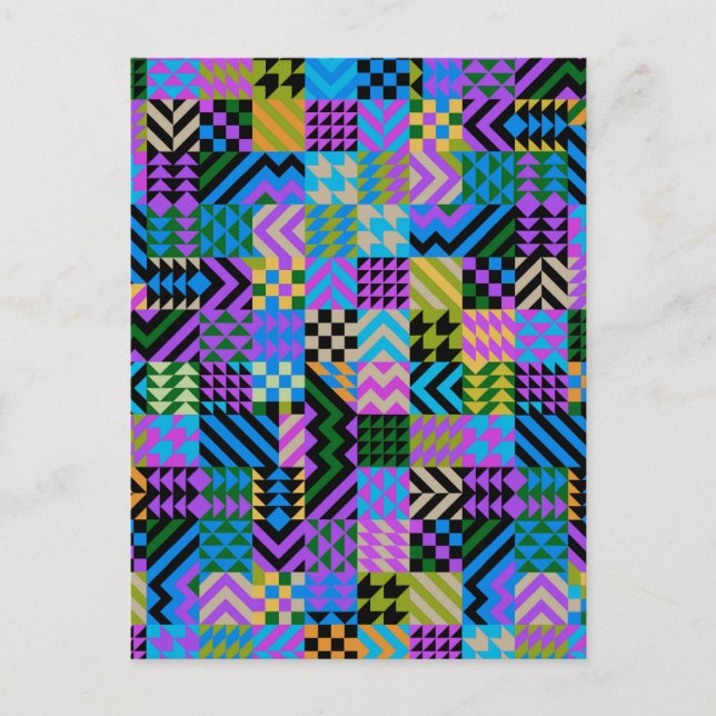 Tribal Folk Art - Blue Postkarte (Vorderseite)